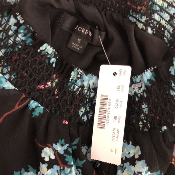 J.CREW Smocked-waist dress botanical bees print S - Picture 9 of 10